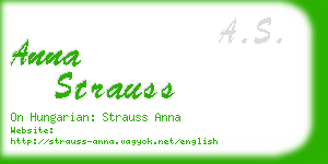 anna strauss business card